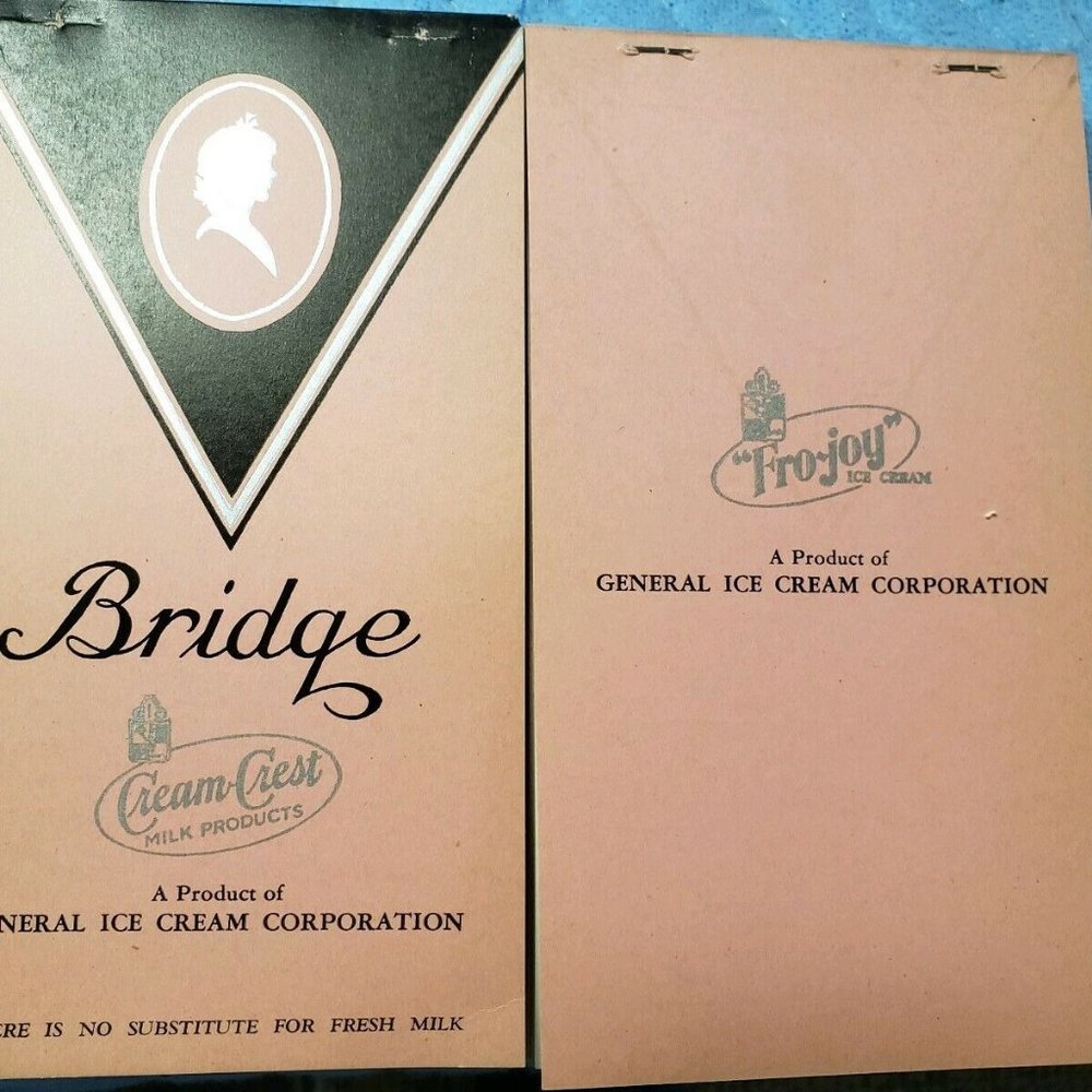 8 Rare Unused Cream Crest Ice Cream Bridge books advertisement frojoy